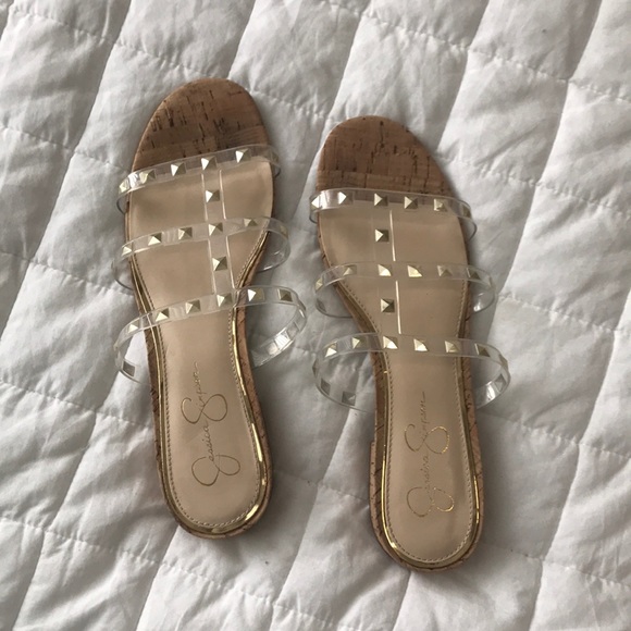 Jessica Simpson CAIRA Flat Sandal, Black, 10 M US 並行輸入品 Sandals Sale Jessica Simpson Caira Studded Flat Sandals Jessica